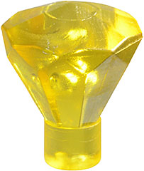Rock 1 x 1 Jewel / Gem 24 Facet in Trans-Yellow