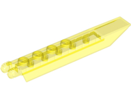 Hinge Plate 1 x 8 Locking with Angled Side Extensions, Squared Plate Underside, 7 Teeth in Trans-Yellow