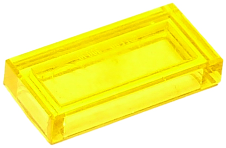 Tile 1 x 2 with Groove in Trans-Yellow