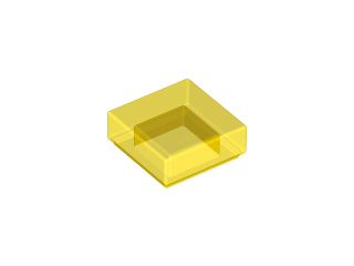 Tile 1 x 1 with Groove in Trans-Yellow