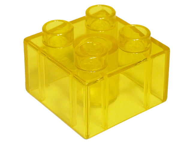 Duplo Brick 2 x 2 in Trans-Yellow