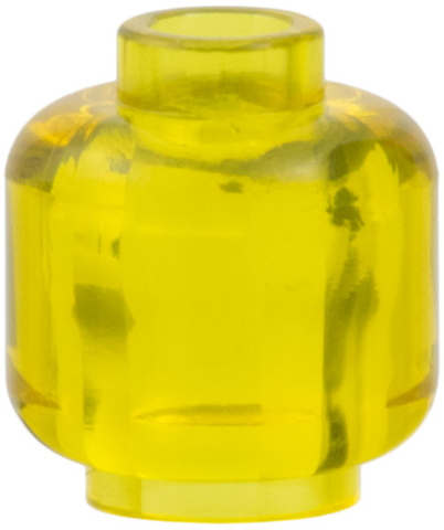 Minifig Head [Plain] [Hollow Stud] in Trans-Yellow