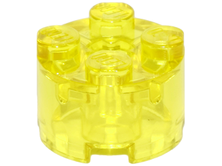 Brick Round 2 x 2 with Axle Hole in Trans-Yellow