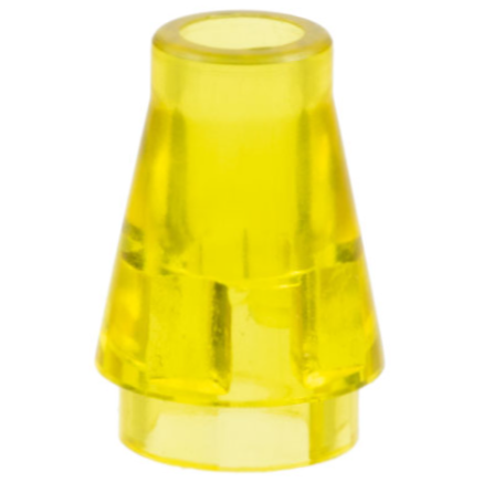 Cone 1 x 1 [No Top Groove] in Trans-Yellow