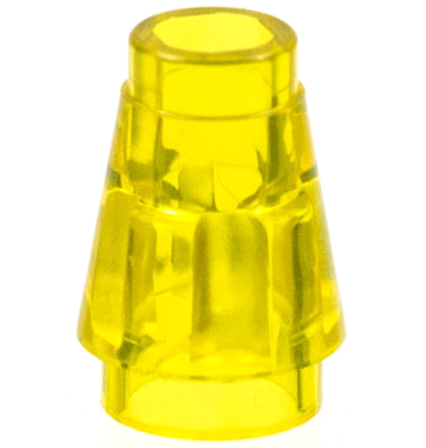 Cone 1 x 1 [Top Groove] in Trans-Yellow