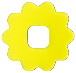 Clikits Icon Accent, Flower 2 3/4 x 2 3/4, 10 Petals in Trans-Yellow