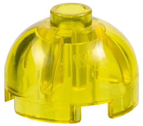 Brick Round 2 x 2 Dome Top, Vented Stud in Trans-Yellow