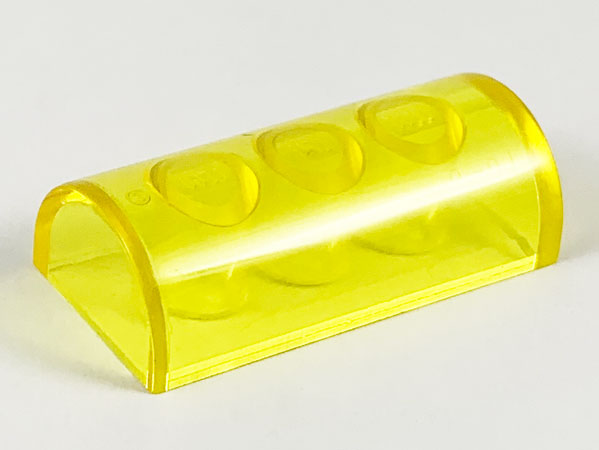 Brick Curved 2 x 4 Double, No Studs, without Groove in Trans-Yellow