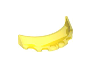 Windscreen 3 x 6 x 1 Curved with 2 Circular Stud Holders in Bottom in Trans-Yellow