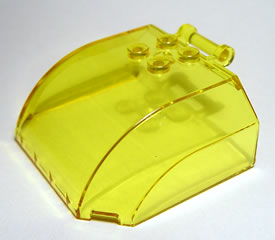 Windscreen 5 x 6 x 2 Curved Top Canopy with 4 Studs and Handle in Trans-Yellow