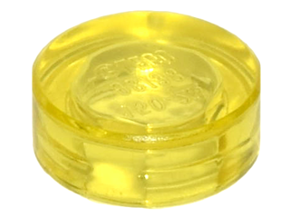Tile Round 1 x 1 in Trans-Yellow