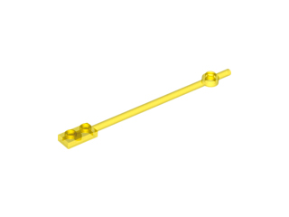 Bar 1 x 12 with 1 x 2 Plate End with Hollow Studs and 1 x 1 Round Plate End in Trans-Yellow