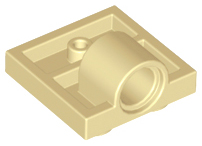 Plate Special 2 x 2 with 1 Pin Hole [Complete Underside Rib] in Tan