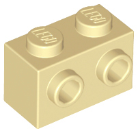 Brick Special 1 x 2 with 2 Studs on 1 Side in Tan