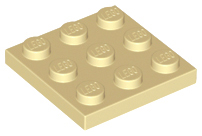 Plate 3 x 3 in Tan