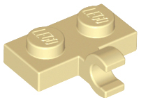 Plate Special 1 x 2 with Clip Horizontal on Side in Tan