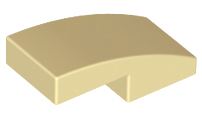 Brick Curved 2 x 1 No Studs [1/2 Bow] in Tan