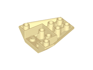 Brick Wedged, Sloped Inverted 4 x 4 Triple [4 Connections between Front Studs] in Tan