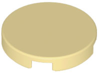 Tile Round 2 x 2 with Bottom Stud Holder in Tan
