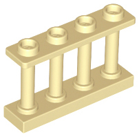 Fence Spindled 1 x 4 x 2 [4 Top Studs] in Tan