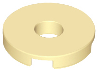 Tile Special Round 2 x 2 with Hole in Tan