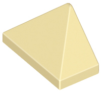 Brick Sloped 45° 2 x 1 Triple with Inside Stud Holder in Tan