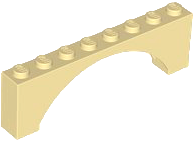 Brick Arch 1 x 8 x 2 Raised in Tan