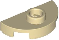 Plate Special Round 1 x 2 Half Circle with Stud (Jumper) in Tan