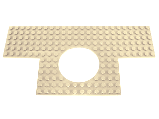 Plate Special 12 x 24 with 6 x 6 Square Cutouts at 2 Corners and 6 x 6 Round Cutout in Tan