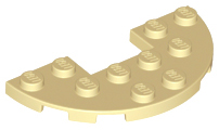 Plate Round Half 3 x 6 with 1 x 2 Cutout in Tan