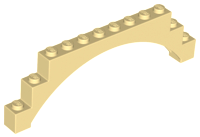 Brick Arch 1 x 12 x 3 Raised Arch with 5 Cross Supports in Tan