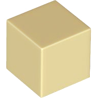 Minifig Head Special, Cube [Plain] in Tan