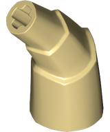 Animal Body Part, Horn Stacked 45 deg. with Axle Connectors in Tan