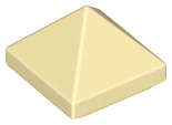 Brick Sloped 45° 1 x 1 x 2/3 Quadruple Convex [Pyramid] in Tan