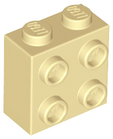 Brick Special 1 x 2 x 1 2/3 with 4 Studs on 1 Side in Tan