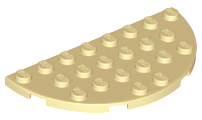 Plate Round Half 4 x 8 in Tan