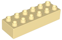 Duplo Brick 2 x 6 in Tan