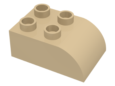 Duplo Brick 2 x 3 with Curved Top in Tan