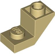 Brick Sloped Inverted 45° 2 x 1 with 2/3 Cutout in Tan