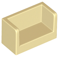 Panel 1 x 2 x 1 with Rounded Corners and 2 Sides in Tan