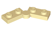 Hinge Plate 1 x 4 Swivel Top / Base - Hollow Clip [Complete Assembly] in Tan