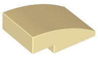 Brick Curved 3 x 2 No Studs in Tan