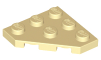 Wedge Plate 3 x 3 Cut Corner in Tan