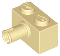 Brick Special 1 x 2 with Pin in Tan