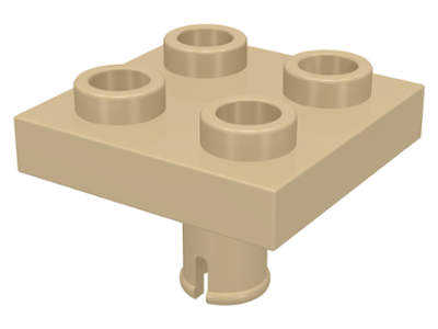 Plate Special 2 x 2 with Pin on Bottom in Tan