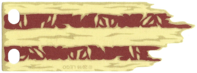 Flag 3 x 8 with Tattered Edge and Red Stripes Print in Tan