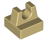 Tile Special 1 x 1 with Clip and Straight Tips in Tan