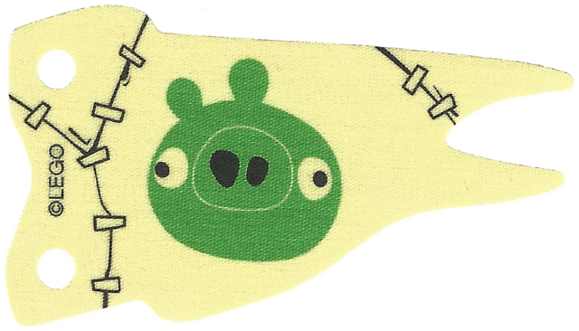 Flag 8 x 4 Wave with Green Pig Face Print in Tan