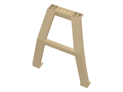 Support Crane Stand Double with Studs on Cross-Brace in Tan