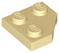 Wedge Plate 2 x 2 Cut Corner in Tan